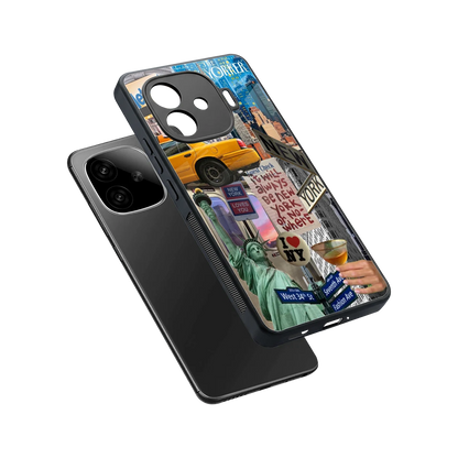 NY Forever sleek iqoo neo 10r 5g cover with tempered glass back and TPU edges