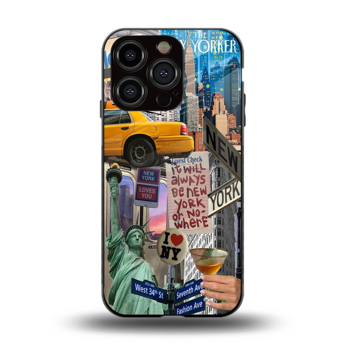 NY Forever back phone cover | glass case for iphone 13 pro