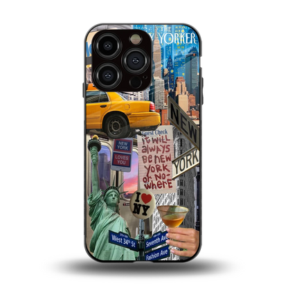 NY Forever back phone cover | glass case for iphone 13 pro
