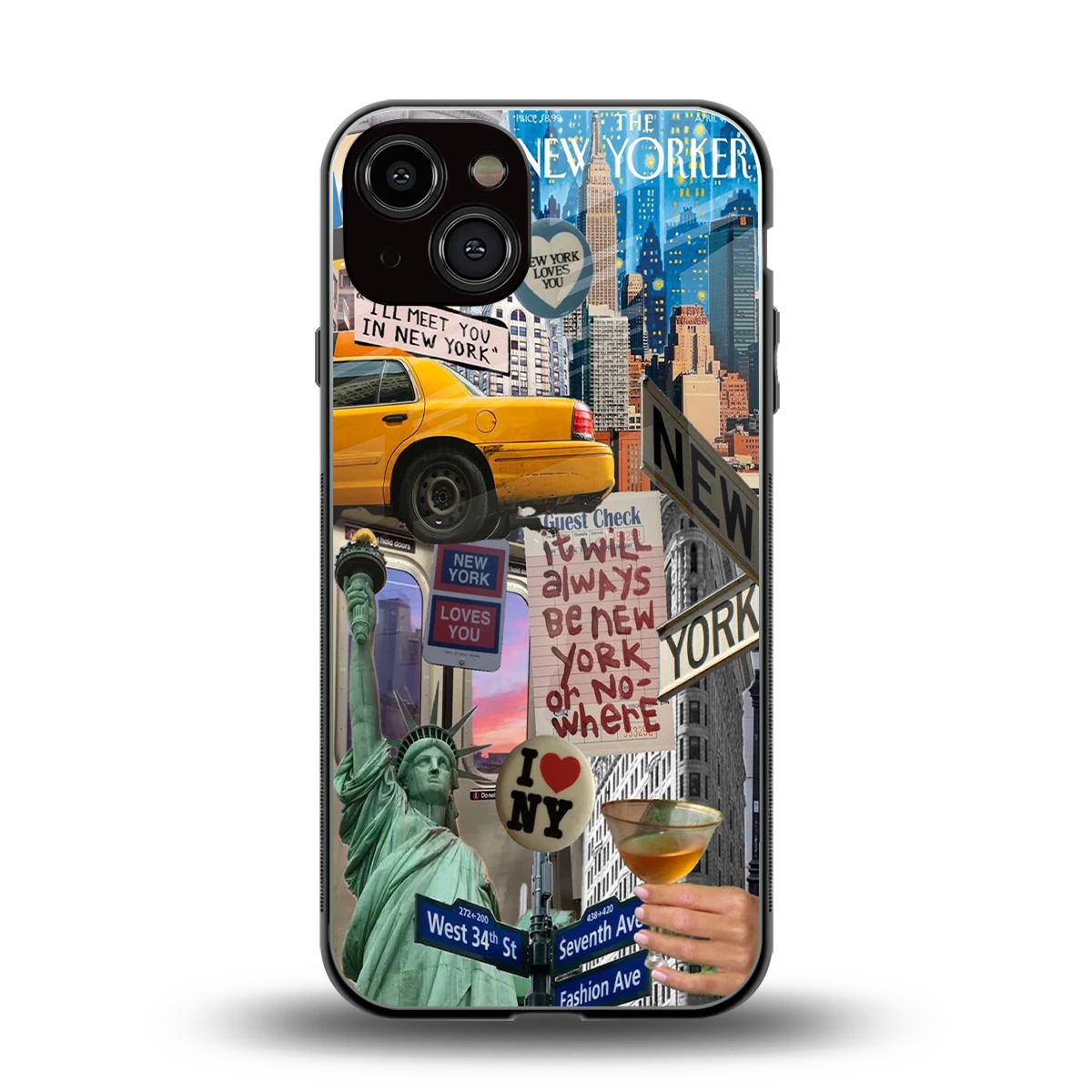 NY Forever back phone cover | glass case for iphone 14