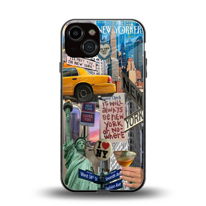 NY Forever back phone cover | glass case for iphone 14
