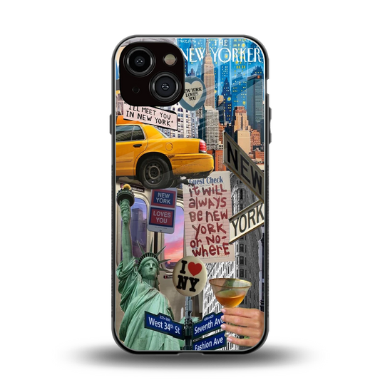 NY Forever back phone cover | glass case for iphone 14