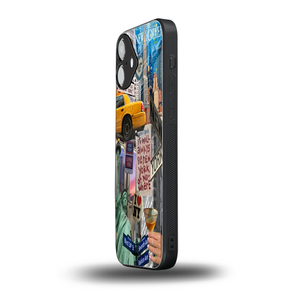 NY Forever iphone 16 plus mobile cover | shockproof glass phone case