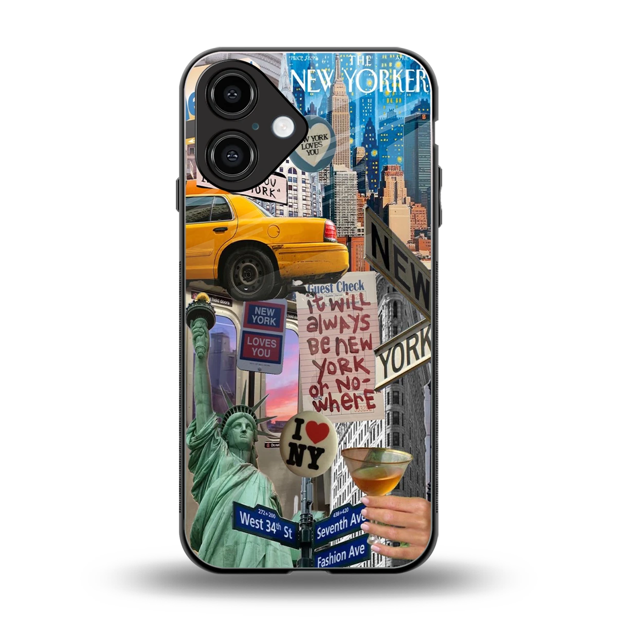 NY Forever back phone cover | glass case for iphone 16
