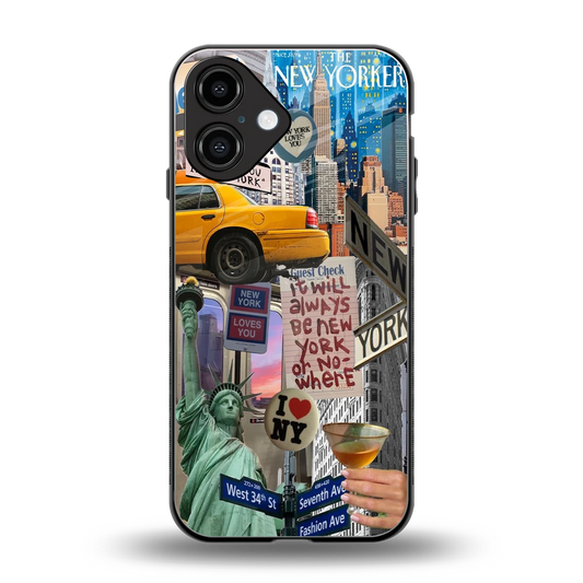 NY Forever back phone cover | glass case for iphone 16