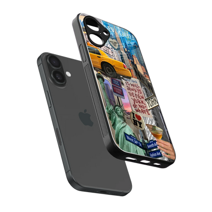 NY Forever sleek iPhone 16 cover with tempered glass back and TPU edges