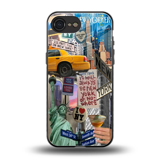 NY Forever back phone cover | glass case for iphone 16e