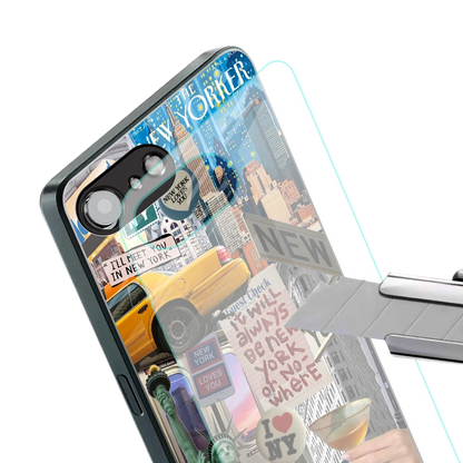 NY Forever stylish phone case for iphone 16e | glossy glass and slim fit