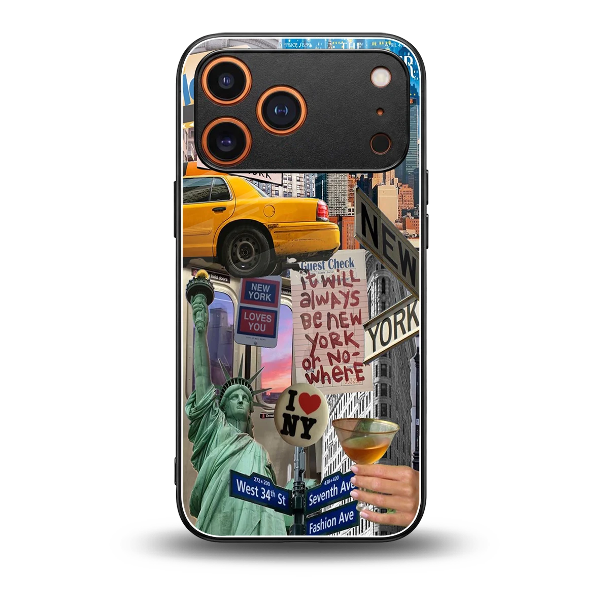 NY Forever back phone cover | glass case for iphone 17 pro max