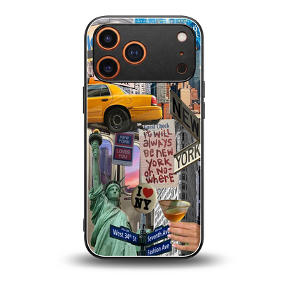 NY Forever back phone cover | glass case for iphone 17 pro max