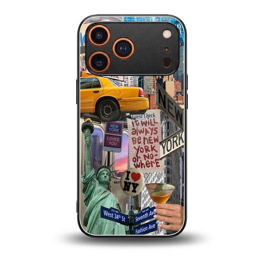 NY Forever back phone cover | glass case for iphone 17 pro max