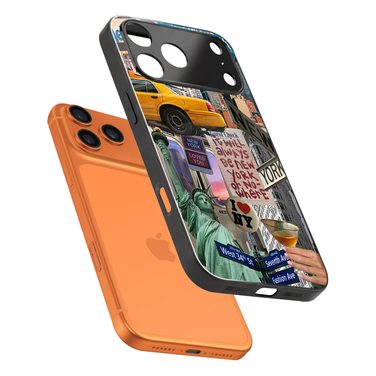 NY Forever sleek iphone 17 pro max cover with tempered glass back and TPU edges