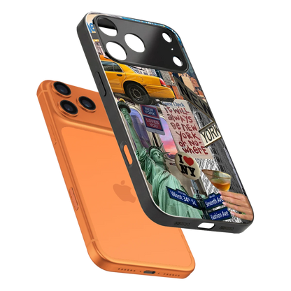 NY Forever sleek iphone 17 pro max cover with tempered glass back and TPU edges