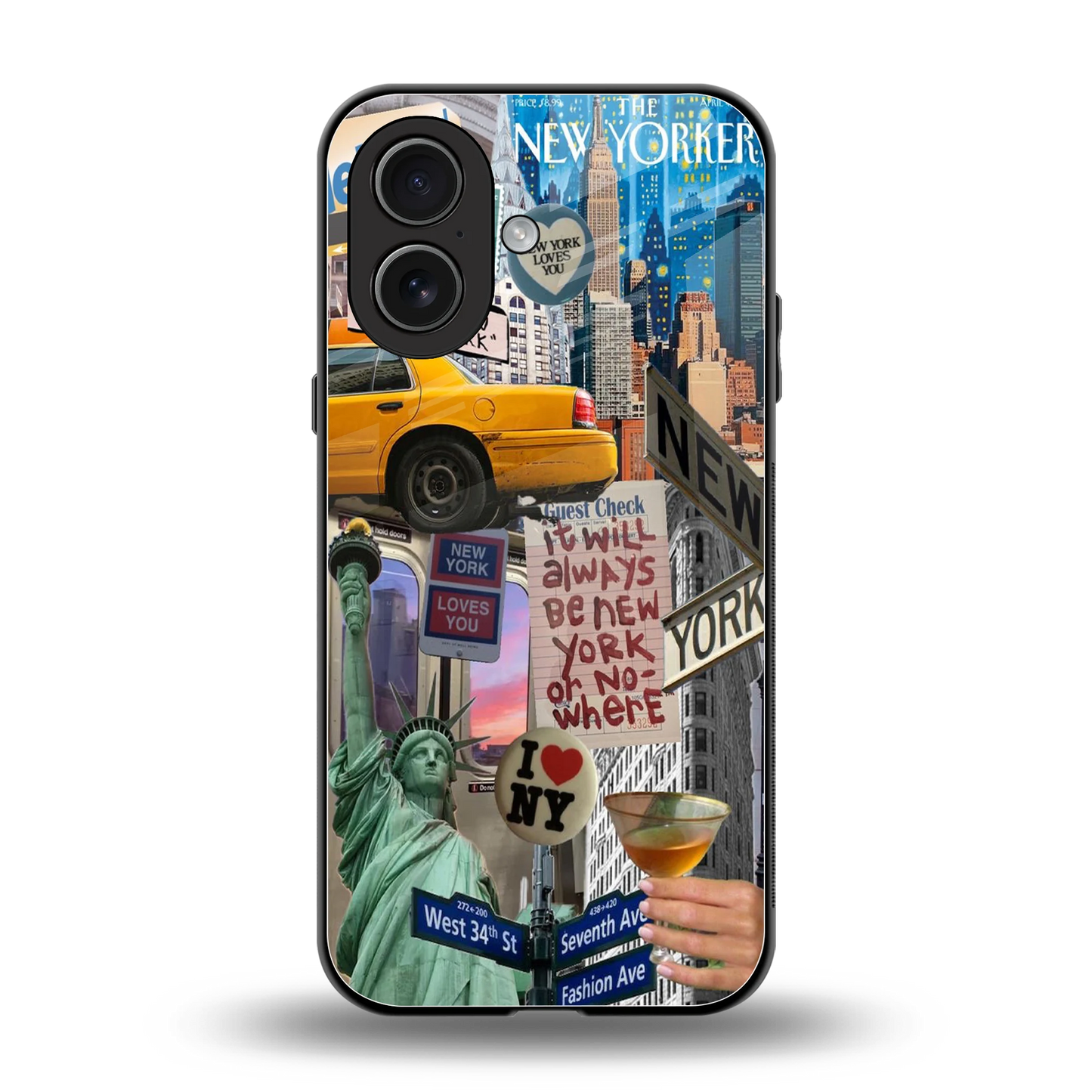 NY Forever back phone cover | glass case for iphone 17