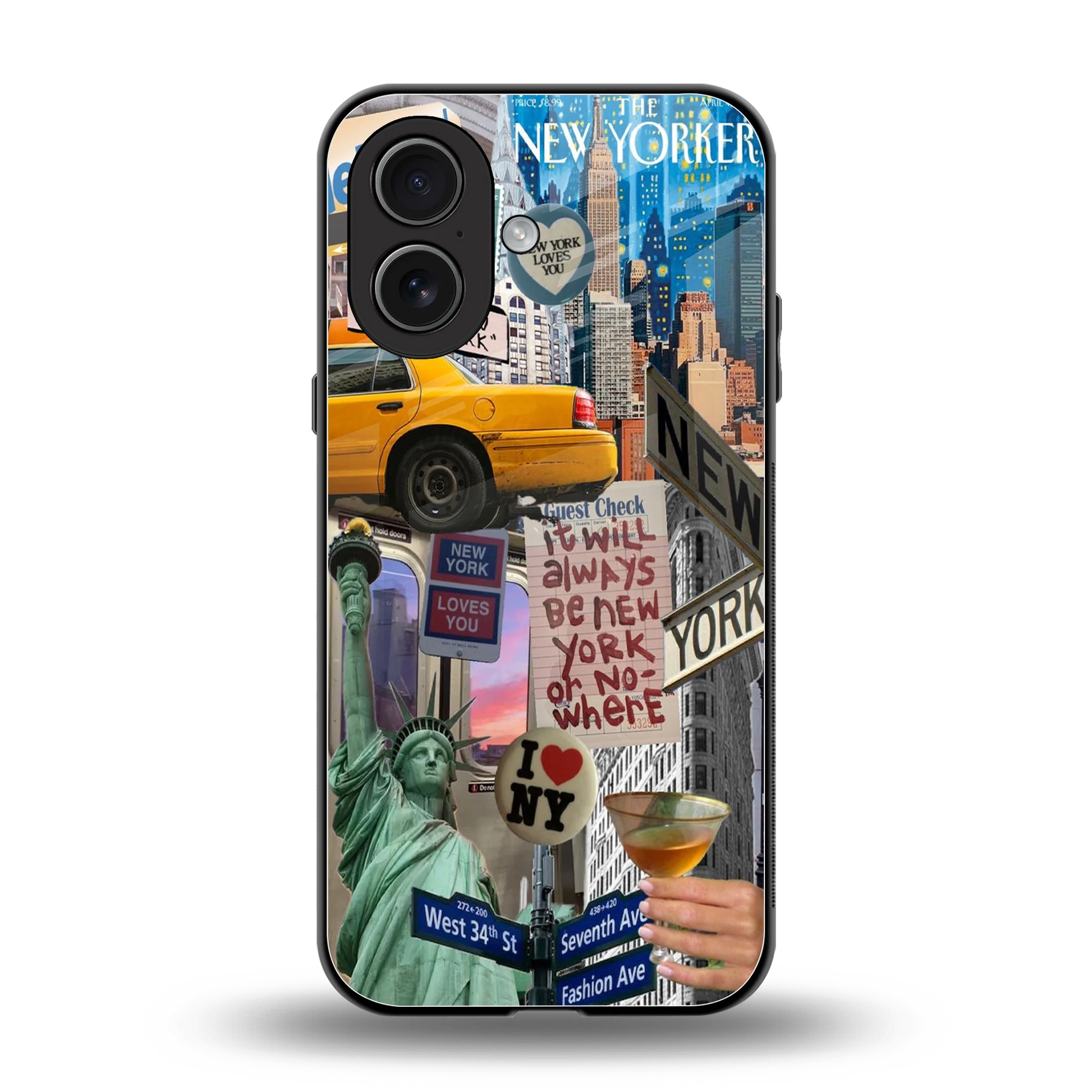 NY Forever back phone cover | glass case for iphone 17