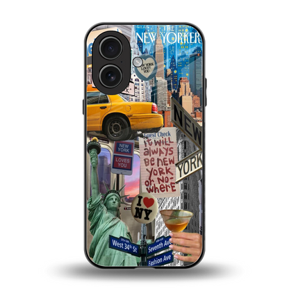 NY Forever back phone cover | glass case for iphone 17