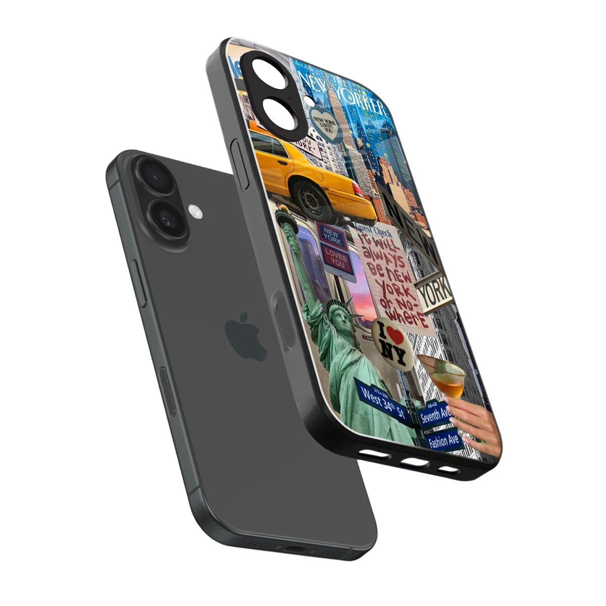 NY Forever sleek iphone 17 cover with tempered glass back and TPU edges