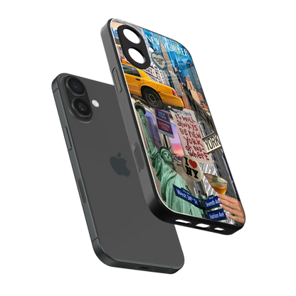 NY Forever sleek iphone 17 cover with tempered glass back and TPU edges