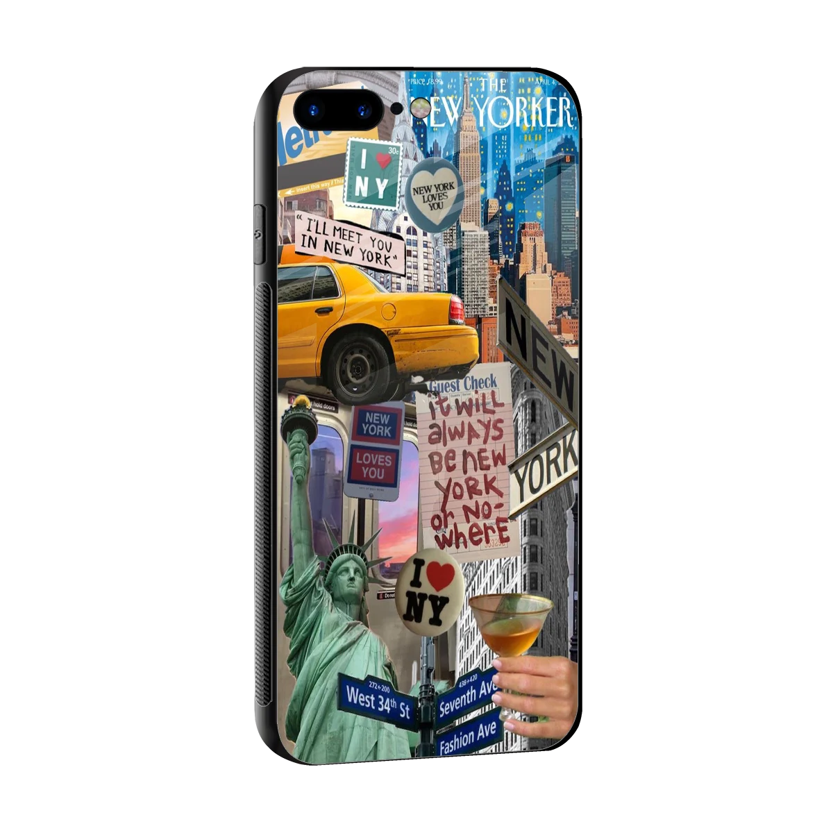 NY Forever sleek iphone 7 plus cover with tempered glass back and TPU edges