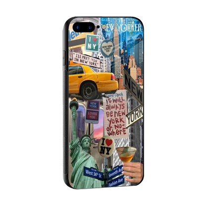 NY Forever sleek iphone 7 plus cover with tempered glass back and TPU edges