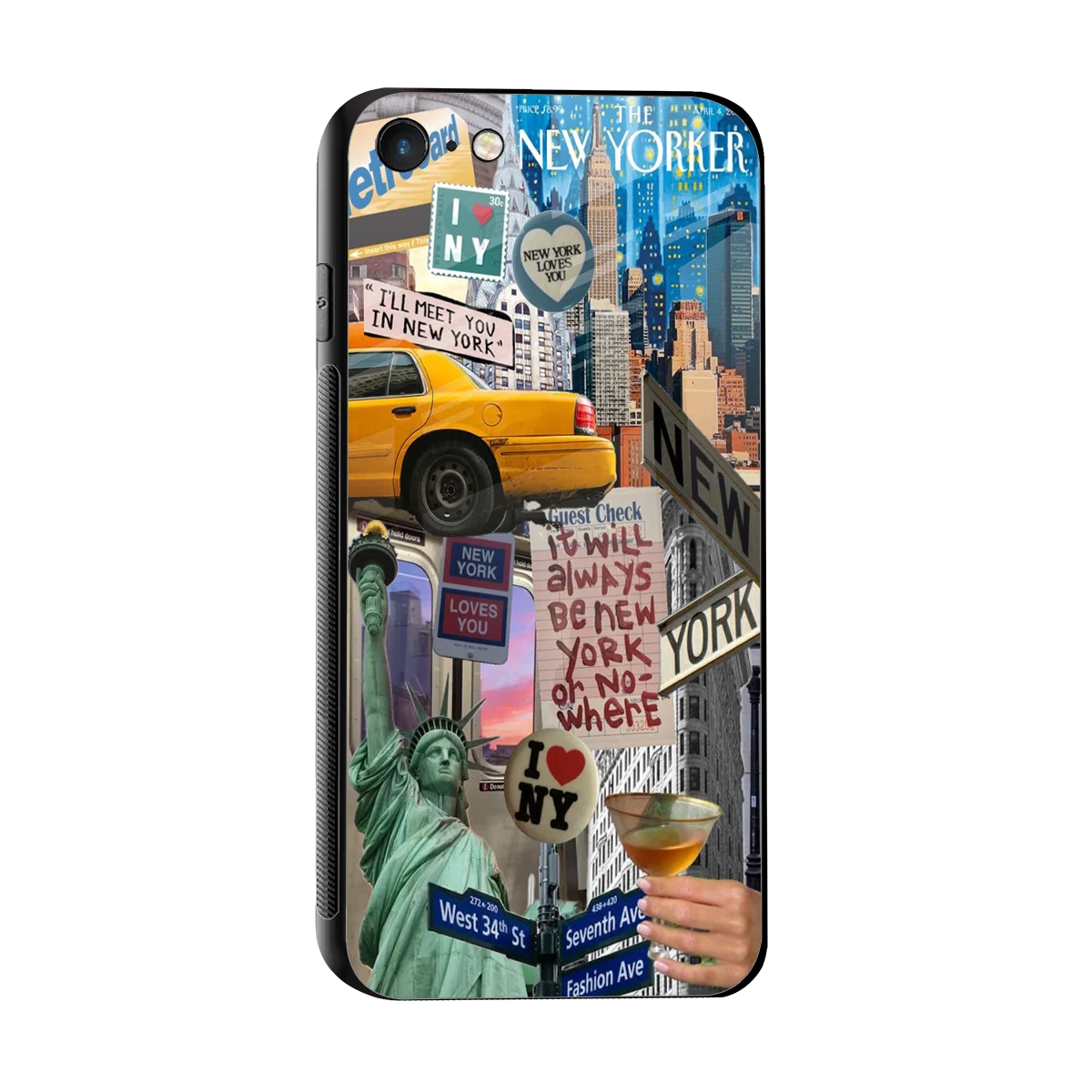 NY Forever sleek iphone 7 cover with tempered glass back and TPU edges