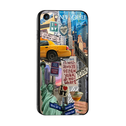 NY Forever sleek iphone 7 cover with tempered glass back and TPU edges