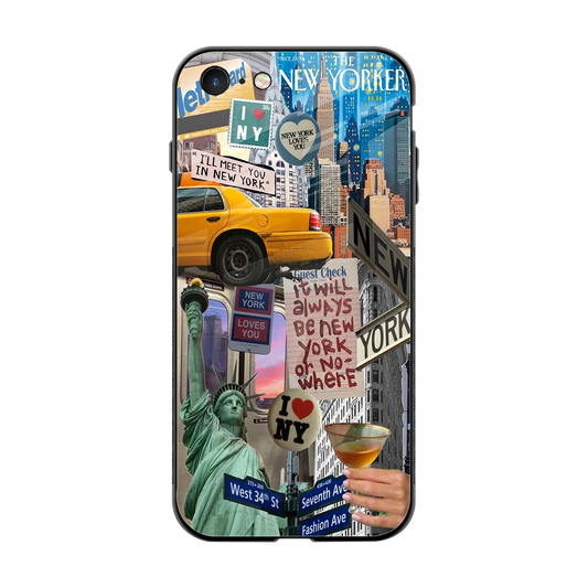 NY Forever back phone cover | glass case for iphone 8