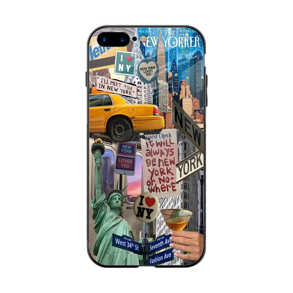 NY Forever back phone cover | glass case for iphone 7 plus