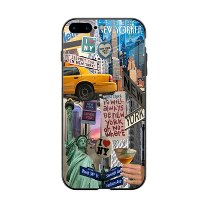 NY Forever back phone cover | glass case for iphone 7 plus