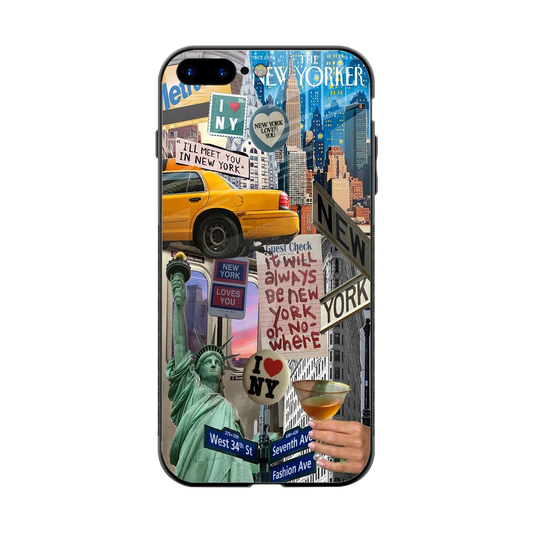 NY Forever back phone cover | glass case for iphone 7 plus