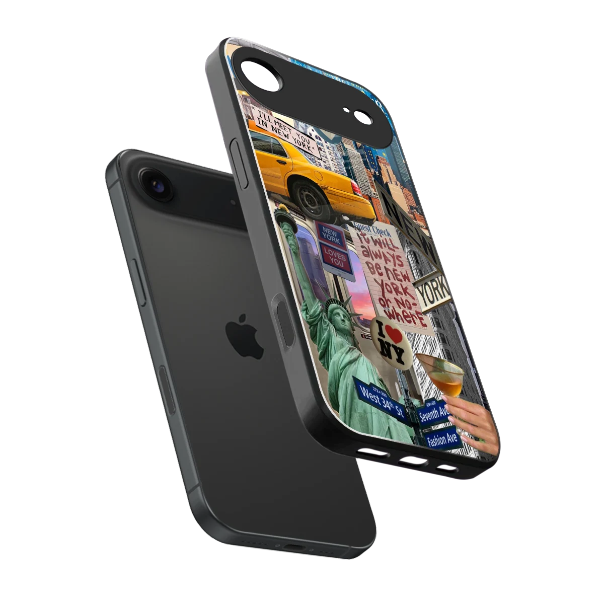 NY Forever sleek iphone air cover with tempered glass back and TPU edges
