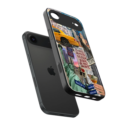 NY Forever sleek iphone air cover with tempered glass back and TPU edges