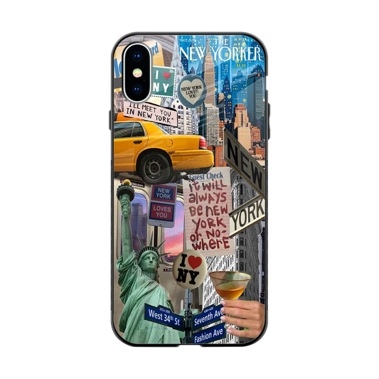 NY Forever back phone cover | glass case for iphone x