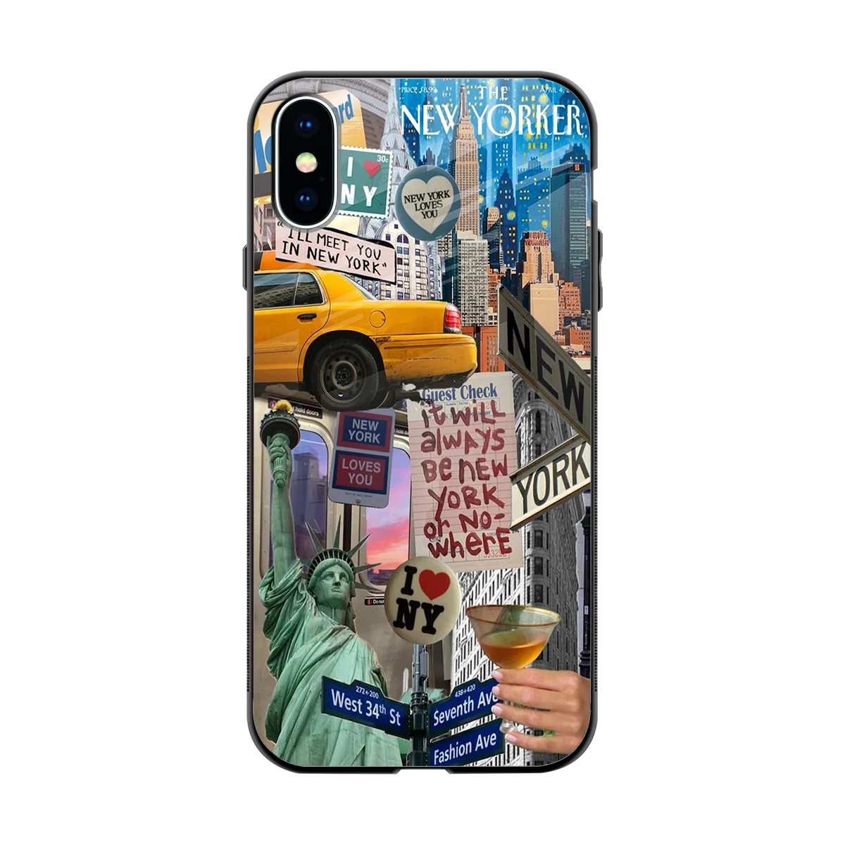 NY Forever back phone cover | glass case for iphone xs