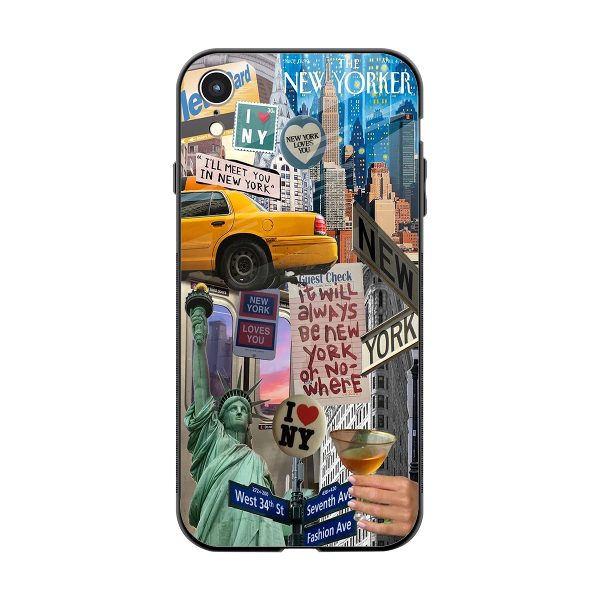 NY Forever back phone cover | glass case for iphone xr