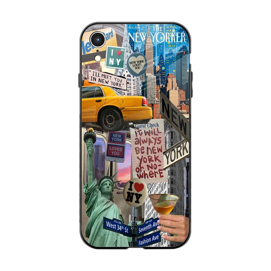 NY Forever back phone cover | glass case for iphone xr
