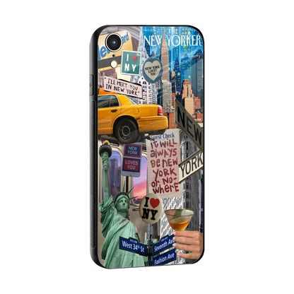 NY Forever sleek iphone xr cover with tempered glass back and TPU edges
