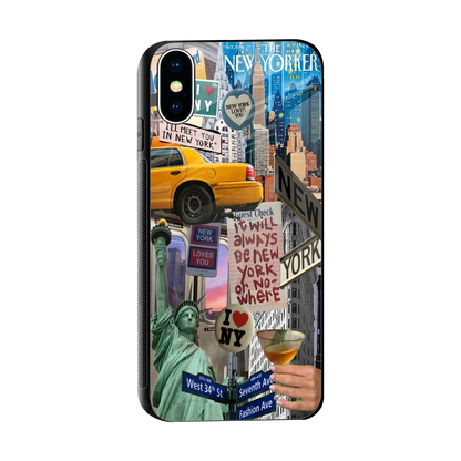 NY Forever sleek iphone xs cover with tempered glass back and TPU edges