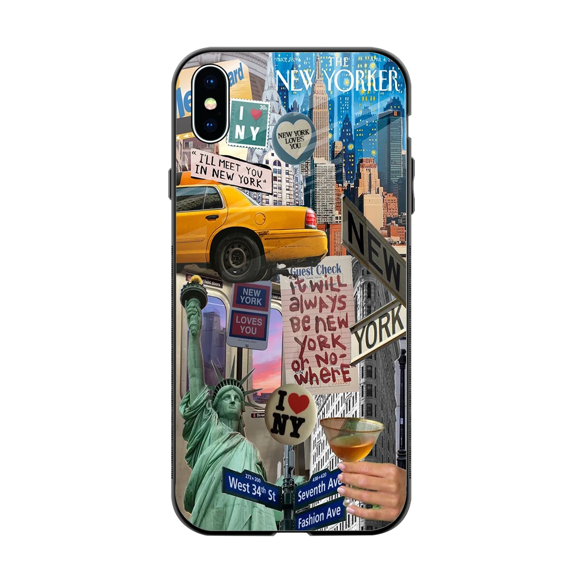 NY Forever back phone cover | glass case for iphone xs max