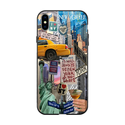 NY Forever back phone cover | glass case for iphone xs max