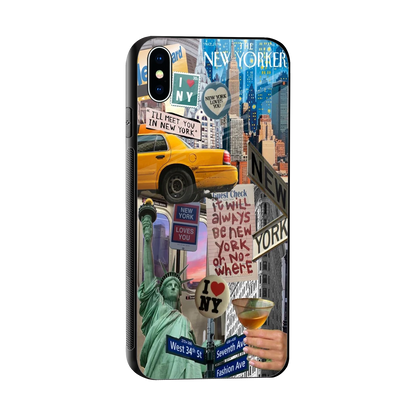 NY Forever sleek iphone xs max cover with tempered glass back and TPU edges