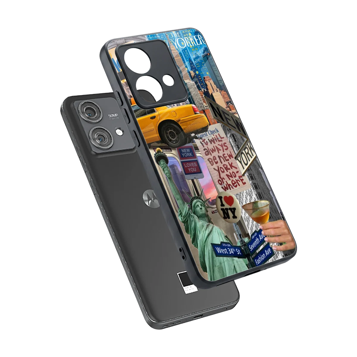 NY Forever sleek motorola edge 40 neo 5g cover with tempered glass back and TPU edges