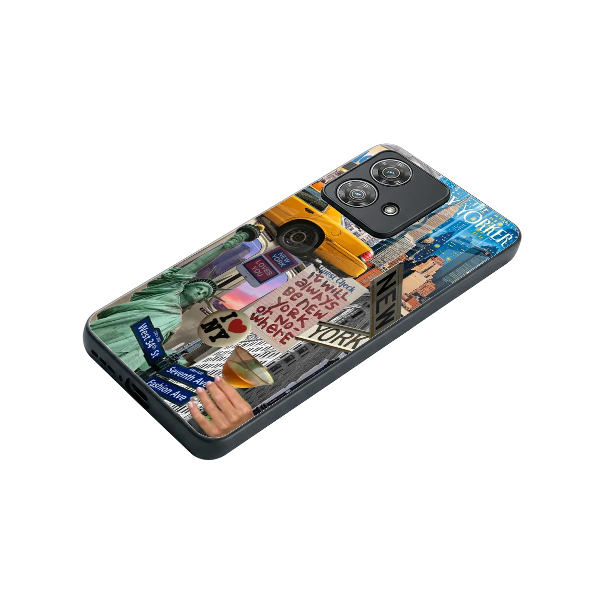 NY Forever stylish phone case for motorola edge 40 neo 5g | glossy glass and slim fit