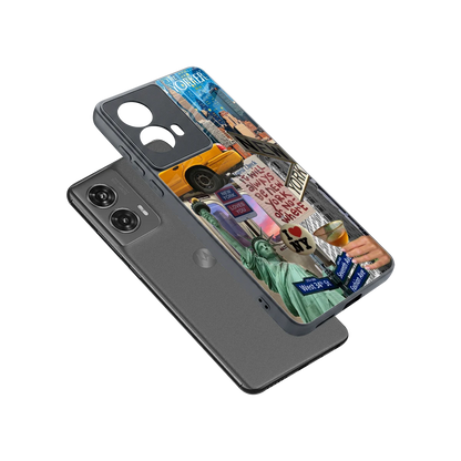 NY Forever sleek motorola edge 50 fusion cover with tempered glass back and TPU edges