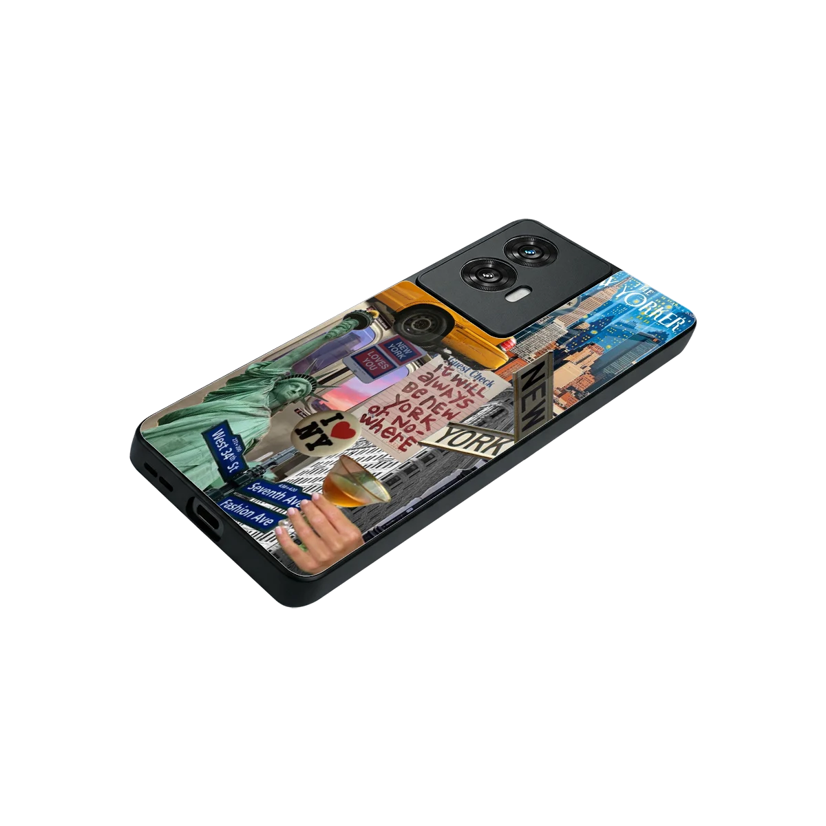 NY Forever stylish phone case for motorola edge 50 fusion | glossy glass and slim fit