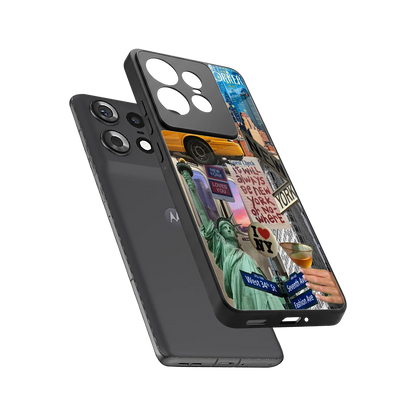 NY Forever sleek motorola edge 50 pro cover with tempered glass back and TPU edges
