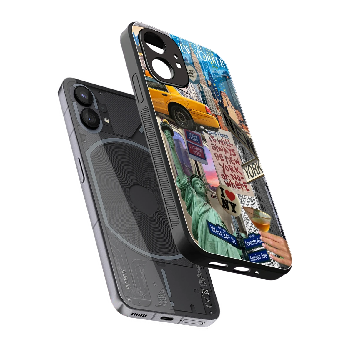 NY Forever sleek nothing phone 1 cover with tempered glass back and TPU edges