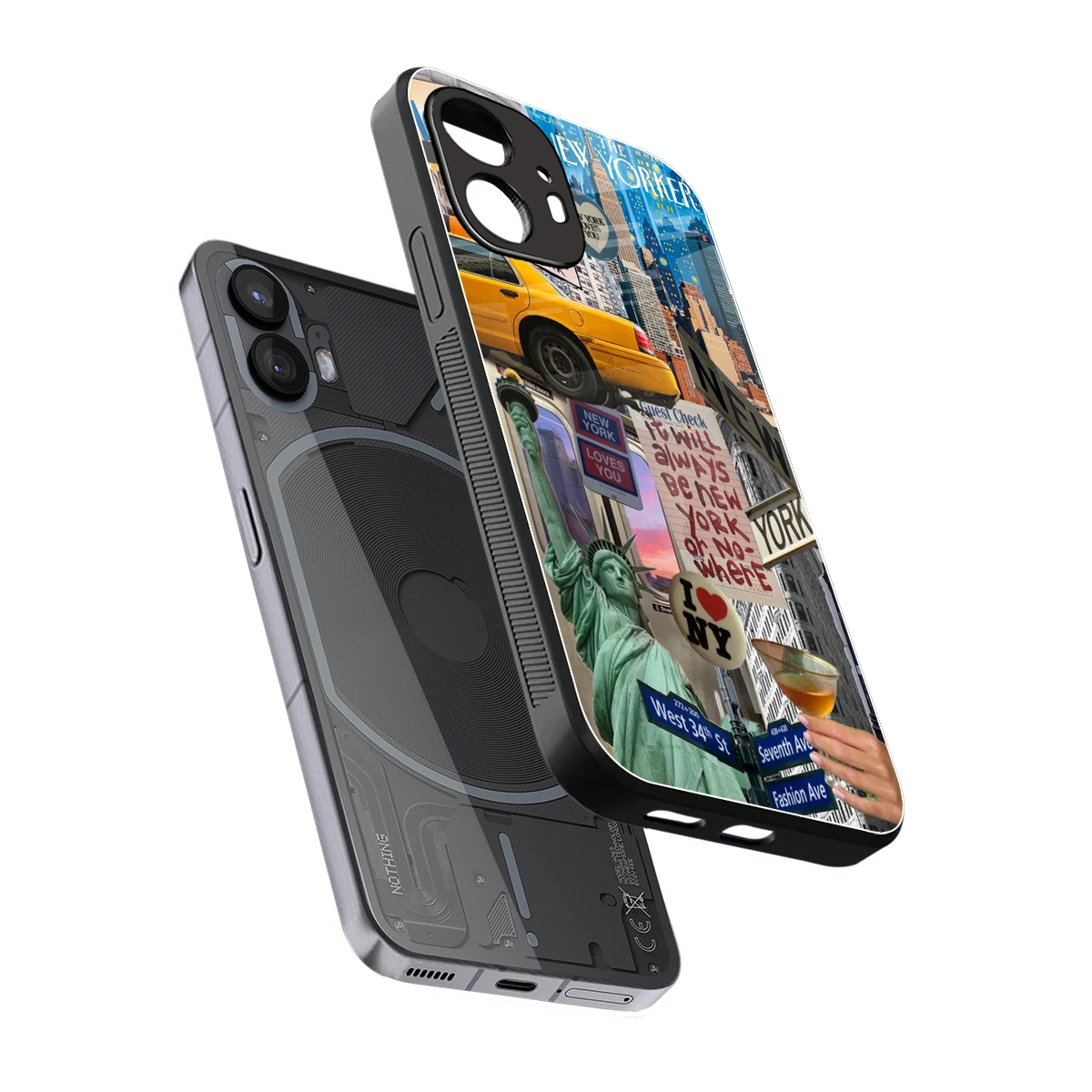 NY Forever sleek nothing phone 2 cover with tempered glass back and TPU edges