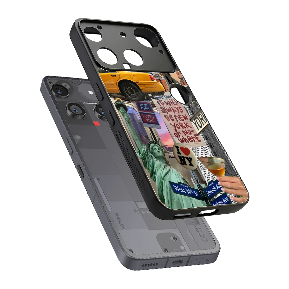 NY Forever sleek nothing phone 3 cover with tempered glass back and TPU edges