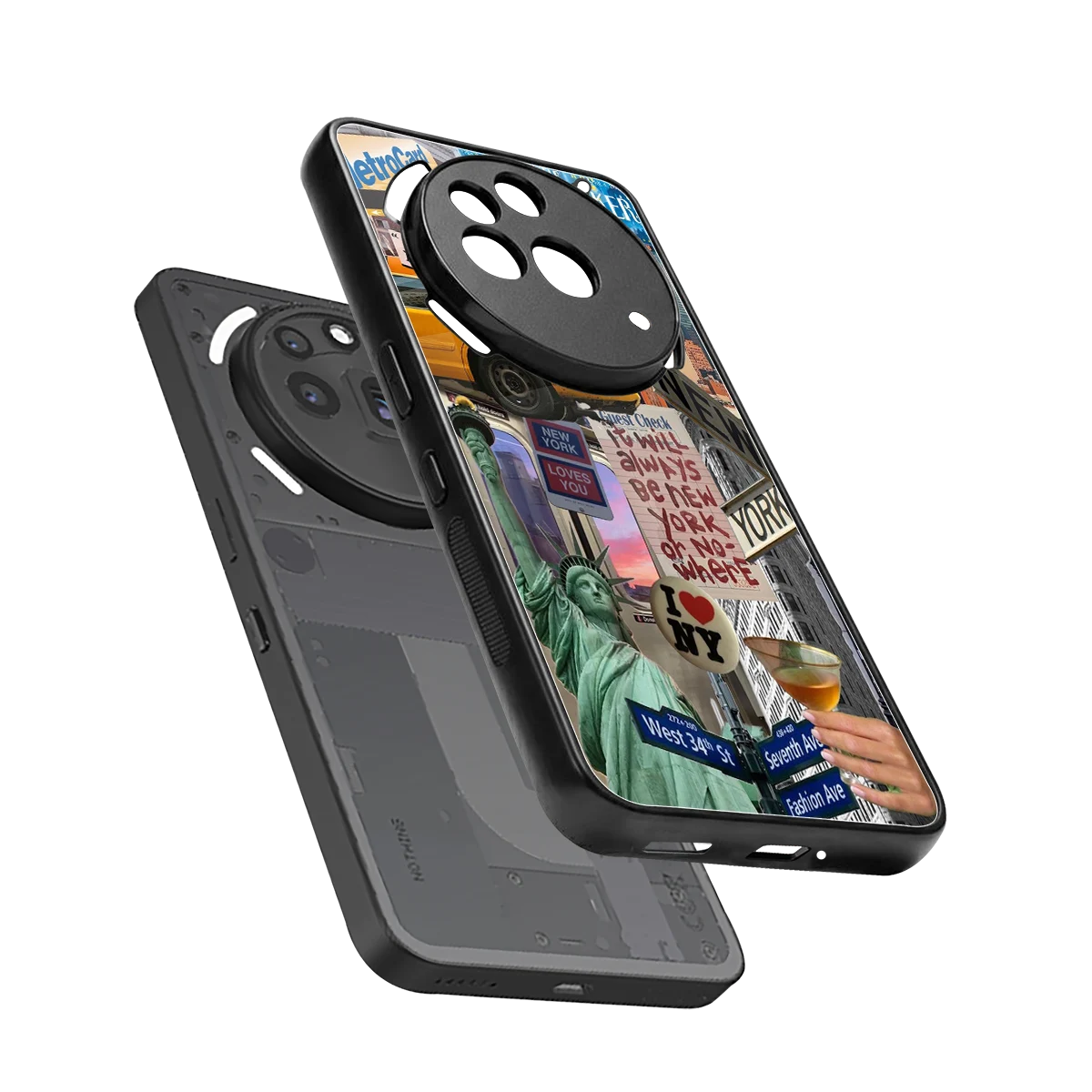 NY Forever sleek nothing phone 3a pro cover with tempered glass back and TPU edges
